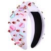 Picture of CEALXHENY Valentine’s Day Headband for Women Rhinestone Heart Headbands Red Pink Crystal Knotted Headband Valentine’s Day Hair Accessories Gifts (XO White)