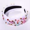 Picture of CEALXHENY Valentine’s Day Headband for Women Rhinestone Heart Headbands Red Pink Crystal Knotted Headband Valentine’s Day Hair Accessories Gifts (XO White)