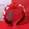 Picture of CEALXHENY Valentine's Day Headband for Women, XOXO Red Pink Beaded Heart Headbands with Rhinestone Crystal Knotted Jeweled Hairband, Valentine's Day Hair Accessories Gifts