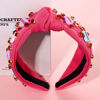 Picture of CEALXHENY Valentine’s Day Headband for Women Rhinestone Heart Headbands Red Pink Crystal Knotted Headband Valentine’s Day Hair Accessories Gifts (XO Pink)
