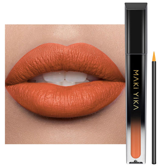 Picture of MAKI YIKA Orange Lipstick for Women Color Stay Long Lasting Lipsticks Coral Matte Liquid Lipstick Transferproof Cruelty-Free Lip Color |Coral Nude
