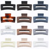 Picture of Sisiaipu 3.5 Inch Hair Clips - 12 Pcs Square Jaw Clips for Thick and Thin Hair, Rectangular Hair Accessories for Women and Girls - Neutral