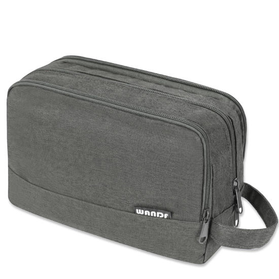 Picture of Toiletry Bag for Men Hanging Dopp Kit Water Resistant Shaving Bag Small Toiletry Bag for Traveling (Denim Pure Grey)