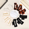 Picture of Sisiaipu 3.5 Inch Medium Square Claw Hair Clips, 12 Pcs Transparent, Amber, Glossy Black for Thick and Thin Hair - Hair Accessories for Women and Girls
