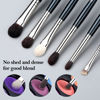Picture of EVRCHGIEA Natural Goat Hair Eye Makeup Brush Set, 6 Pcs Professional Blending Eyeshadow Makeup Brushes for Concealer Eyebrows Eyeliner, Soft Hairs & Wood Handle… (blue 6pcs)