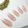 Picture of French Tip Press on Nails Medium Almond Fake Nails with Designs White French Tip False Nails Press ons Glossy Full Cover Acrylic Glue on Nails Cute Artificial Stick on Nails for Women Manicure 24pcs