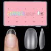 Picture of AILLSA Short Oval Nail Tips 450PCS Matte Full cover Nails Tips Soft Gel Clear No Need Filed Press on False Nail Tips Pre-Shaped for Nail Extension Fake Nail Tips Manicure 15 Sizes