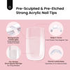 Picture of Beetles Tipex Instant Apex Nail Tips,180Pcs Pre-Building & Pre-Etched Gel Nail Tips Short Square Thicker Acrylic Nails Strong Full Cover False Nail Extension Building Gel Press-on Nails for Flat Nails