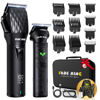 Picture of FADEKING® Professional Hair Clippers for Men - Cordless Beard Trimmer for Men, LCD Display Hair Clippers and Trimmer Set for Barber Haircut & Mens Grooming with Travel Case(Black)