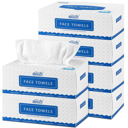 Picture of HOMEXCEL Face Towels, Disposable Face Towelette, Biodegradable Makeup Remover Dry Wipes, Super Soft Clean Facial Towels Wash Cloth for Sensitive Skin,600 Count