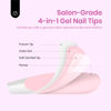 Picture of Beetles French Tips Press on Nails: Short Almond 16 Sizes Gel Nail Tips, Pink Press ons Pre-applied Primer Glue on Nail Tips, No Need to File DIY Nails Art Design Valentine's Day Gifts for Women