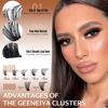 Picture of Geeneiya Volume Lash Clusters Eyelash Clusters DIY Lash Extension D Curl Eyelash Extensions,10-14mm Eye Corner Individual Eyelashes and 16-18MM Cluster Lashes