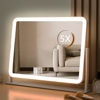Picture of HIEEY Vanity Mirror with Lights, Lighted Makeup Mirror, Three Color Lighting Modes, and 5X Magnification Mirror, Smart Touch Control, 360°Rotation (15.7in, White,Gift Box)