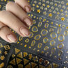 Picture of 30 Sheets Gold Nail Art Stickers 3D Self-Adhesive Nail Decals Gold Line Star Nail Stickers for Acrylic Nails Gold Leaf Diamond Nail Supplies for Women