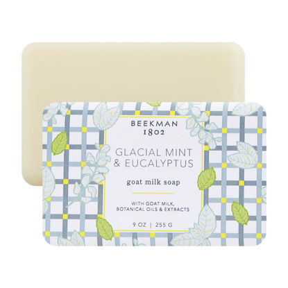Picture of Beekman 1802 Glacial Mint & Eucalyptus Goat Milk Soap - Scented - 9 oz - Cleanses, Nourishes & Hydrates - Certified Microbiome Friendly - No Irritation - Good for Sensitive Skin