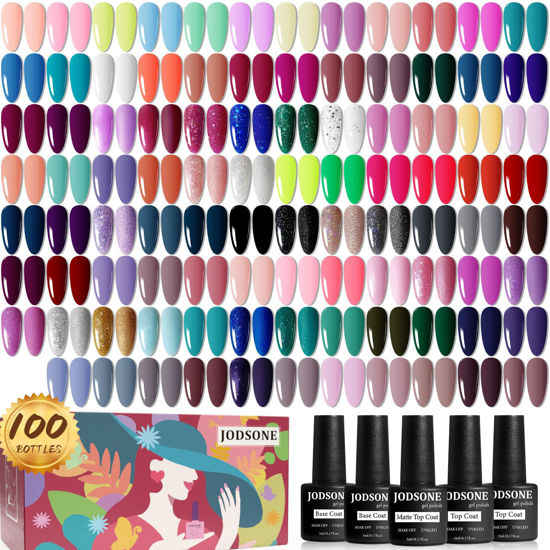 Picture of JODSONE Gel Nail Polish Starter Set 100 Pieces Multi-color Gel Nail Polish Nail Salon Home Use Nail Gel In Shine