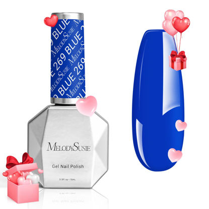 Picture of MelodySusie Thick Blue Gel Nail Polish,0.5fl oz Royal Blue Soak Off UV LED Navy Blue Gel Polish Gift for Women Nail Art Manicure Salon DIY Nail Design Decoration at Home-269