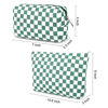 Picture of SOIDRAM 2 Pcs Checkered Makeup Bag Large Cosmetic Bag Toiletry Bag Makeup Pouch Travel Bag Organizer Cute Makeup Brushes Aesthetic Accessories Storage Bag for Women Olive Green