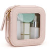 Picture of Prite Small Makeup Bag for Women Portable Clear Makeup Bag Cute Mini Waterproof Travel Cosmetic Bag with Gold Zipper for Car Essentials(Pearlescent Pink)