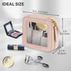 Picture of Prite Small Makeup Bag for Women Portable Clear Makeup Bag Cute Mini Waterproof Travel Cosmetic Bag with Gold Zipper for Car Essentials(Pearlescent Pink)