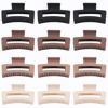 Picture of Sisiaipu Hair Claw Clips, 3.5 Inch Medium Hair Clips 12 Pcs Square Jaw Clips for Thick and Thin Hair - Brown, Matte Black, Dark Brown, Light Brown, Bulk Hair Accessories