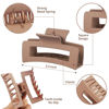 Picture of Sisiaipu Hair Claw Clips, 3.5 Inch Medium Hair Clips 12 Pcs Square Jaw Clips for Thick and Thin Hair - Brown, Matte Black, Dark Brown, Light Brown, Bulk Hair Accessories