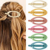 Picture of French Concord Hair Clips Claw - 6Pcs Side Slid Flat Hair Clips for Volume Strong Hold No Slip Grip Hair Claw Clips for Women Girls Thick Thin Hair (Matte Bright Oval(Medium,3.35 inches, 4.7 inches))