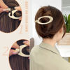 Picture of French Concord Hair Clips Claw - 6Pcs Side Slid Flat Hair Clips for Volume Strong Hold No Slip Grip Hair Claw Clips for Women Girls Thick Thin Hair (Matte Bright Oval(Medium,3.35 inches, 4.7 inches))