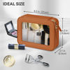 Picture of Prite Clear Makeup Bag Cosmetic Organizer Case Waterproof Travel Toiletry Bag Skincare Pouch with Golden Zipper(Brown)