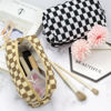 Picture of PAZIMIIK Checkered Makeup Bag for Purse Portable Zipper Make Up Pouch Small Cosmetic Case for Travel Accessories (2PCS Black Coffee)