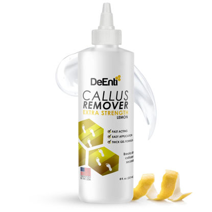 Picture of DeEnti Callus Remover for Feet, Extra Strength Foot Callus Remover Gel, 8oz Salon Grade Home Pedicure Supplies for Dry Skin, Cracked Heel, Professional Strength Foot Care, Lemon