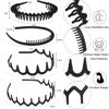 Picture of ULTIMUTE 8 PCS Fashion No Slip Effortless Plastic Headbands with Teeth Comb Black Skinny Hair Accessories Bands for Women Men Teen Girls, Matte Black