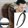 Picture of ULTIMUTE 8 PCS Fashion No Slip Effortless Plastic Headbands with Teeth Comb Black Skinny Hair Accessories Bands for Women Men Teen Girls, Matte Black