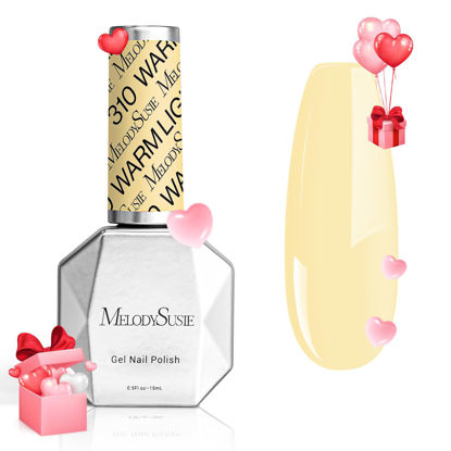 Picture of MelodySusie Thick Yellow Gel Nail Polish,0.5fl oz Pastel Yellow Soak Off UV LED Creamy Yellow Gel Polish Gift for Women Nail Art Manicure Salon DIY Nail Design Decoration at Home-310