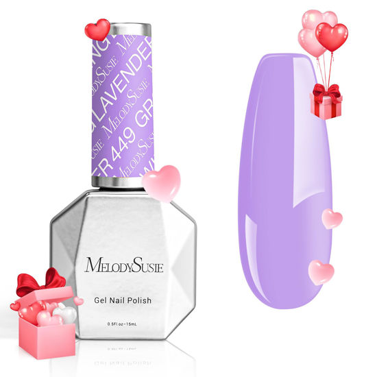 Picture of MelodySusie Thick Purple Gel Nail Polish,0.5fl oz Lavender Purple Soak Off UV LED Light Purple Gel Polish Gift for Women Nail Art Manicure Salon DIY Nail Design Decoration at Home-449