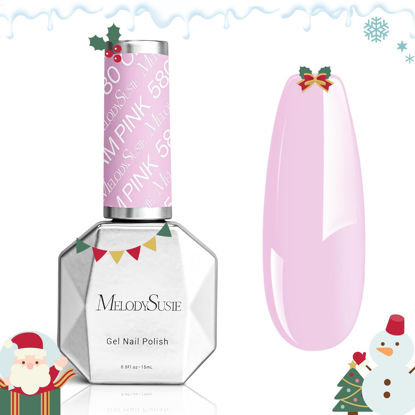 Picture of MelodySusie Thick Pink Gel Nail Polish,0.5fl oz Milky Pink Soak Off UV LED Creamy Pink Gel Polish Gift for Women Nail Art Manicure Salon DIY Nail Design Decoration at Home-580