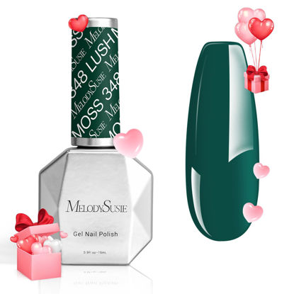 Picture of MelodySusie Thick Green Gel Nail Polish,0.5fl oz Dark Green Soak Off UV LED Christmas Green Gel Polish Gift for Women Nail Art Manicure Salon DIY Nail Design Decoration at Home-348