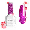 Picture of MelodySusie Hot Pink Glitter Gel Nail Polish,0.5fl oz Purple Shiny Soak Off UV LED Hot Pink Sparkle Glitter Gel Polish Gift for Women Nail Art Manicure Salon DIY Nail Design Decoration at Home-z026
