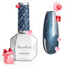 Picture of MelodySusie Blue Shimmer Gel Nail Polish,0.5fl oz Dark Blue Fine Glitter Soak Off UV LED Blue Sparkle Gel Polish Gift for Women Nail Art Manicure Salon DIY Nail Design Decoration at Home-z036