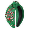 Picture of MOLOCH Christmas Headband for Women Beaded Green Christmas Tree Knotted Headband Jeweled Crystal Xmas Headband Christmas Decorations Gifts