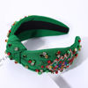 Picture of MOLOCH Christmas Headband for Women Beaded Green Christmas Tree Knotted Headband Jeweled Crystal Xmas Headband Christmas Decorations Gifts