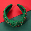 Picture of MOLOCH Christmas Headband for Women Beaded Green Christmas Tree Knotted Headband Jeweled Crystal Xmas Headband Christmas Decorations Gifts