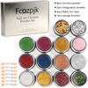 Picture of Chrome Nail Powder Set 14 Colors Pink Blue Silver Metallic Effect Mirror Powder for Nails With Brushes Holographic Pigment Chameleon Flakes for Nails Gold Leaf Decoration Nail Supplies