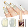 Picture of Bevimee Cat Eye Nail Polish Gel Glass Jelly Magnetic Gel Polish Smoothie Glitter Gloss Shine Holographic Celadon Color Velvet UV Gel Polish For Nail Art Manicure DIY At Home 12ml