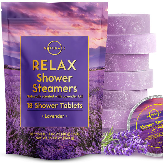 Picture of Shower Steamers Aromatherapy - Birthday Gifts for Women - Shower Bombs Aromatherapy, Spa Day Essentials, Relaxation Spa Gifts - Self Care Unique Gifts for Women and Men (Lavender 18 Count)