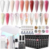 Picture of Fcozpjk Poly Gel Nail Kit with UV Light, 12 Colors Builder Gel Nail Extension Kit for Beginners with Everything, Dual Nail Forms Slip Solution Chunky Glitter Poly Gel Nail Art Design Starter Kit