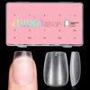 Picture of AILLSA Extra Short Coffin Nail Tips 450PCS Full Cover Soft Gel Clear Nail Tips Double-sided Matte Pre-Shaped Press on False Nail Tips for Nail Extension Fake Nails Manicure 15 Sizes