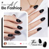 Picture of modelones Short Press on Nails, 32Pcs 16 Sizes Oval Fake Nails Kit Press Ons with Nail Glue, Adhesive Tabs, Nail File, Prep Pad, Manicure Stick, Classic Black