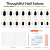 Picture of modelones Short Press on Nails, 32Pcs 16 Sizes Oval Fake Nails Kit Press Ons with Nail Glue, Adhesive Tabs, Nail File, Prep Pad, Manicure Stick, Classic Black