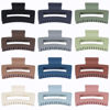 Picture of Sisiaipu Hair Accessories - 12 Pcs 3.5 Inch Square Rectangle Jaw Clips for Women and Girls, Multicolor, Thick and Thin Hair